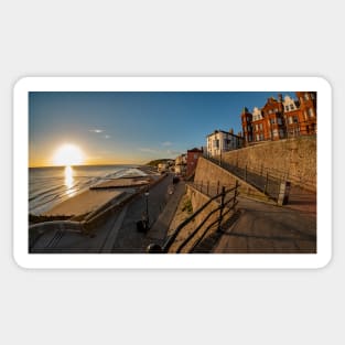 Fisheye view to Cromer beach at sunrise Sticker